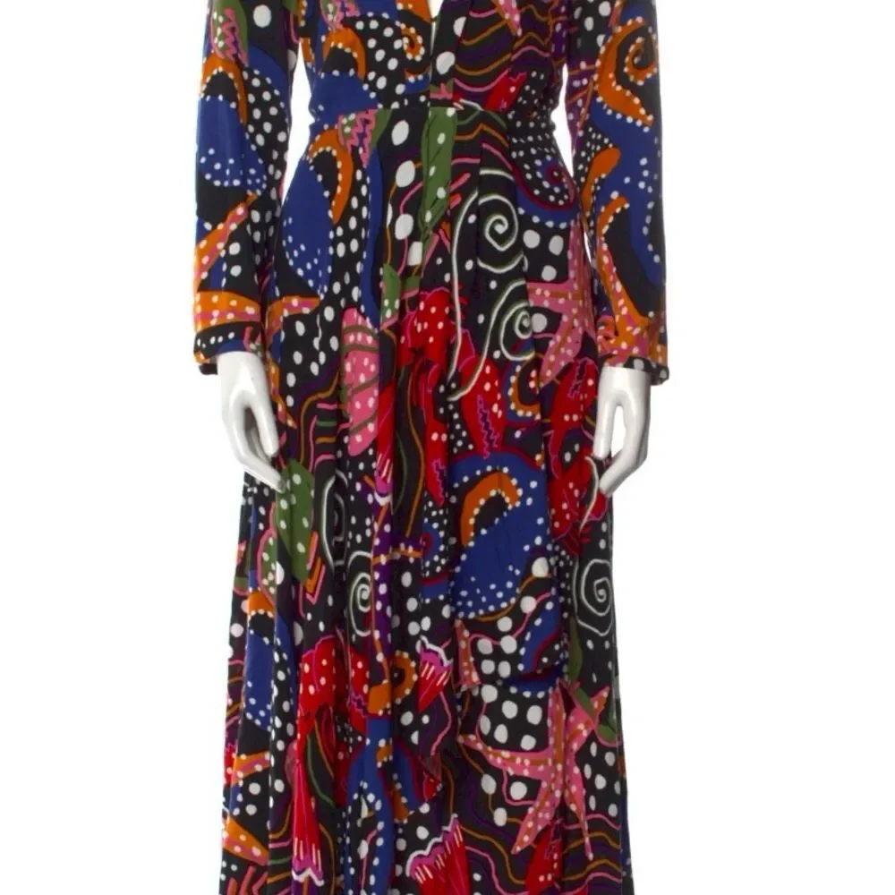 FarmRio under the sea/plunge neckline/maxi